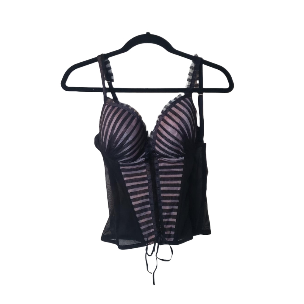 Pink and black lingerie top
